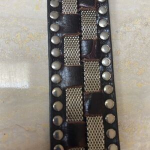 Stunning Men's Handmade Leather and Metal Belt; Made/pPurchased in Spain